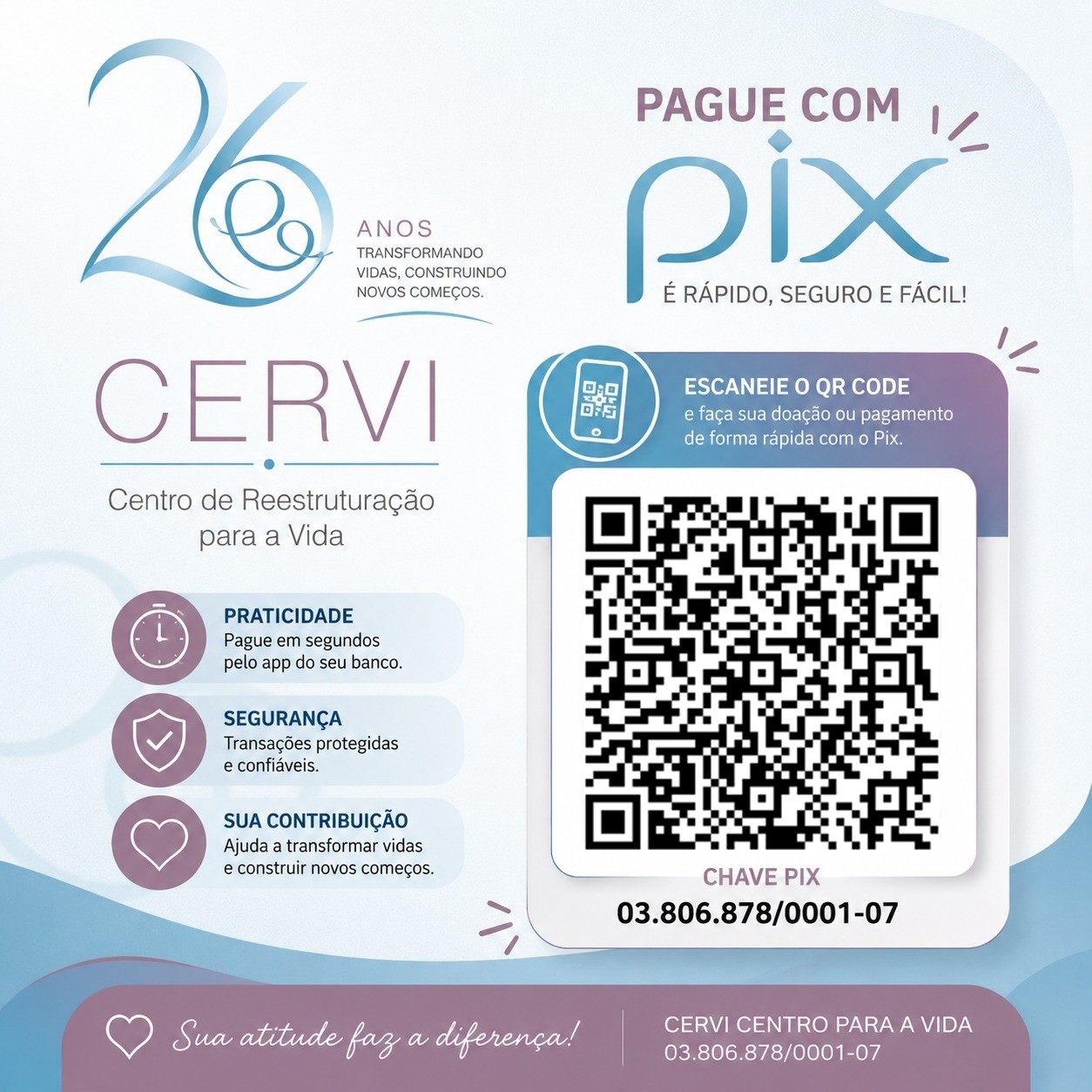 QR Code PIX para doação CERVI
